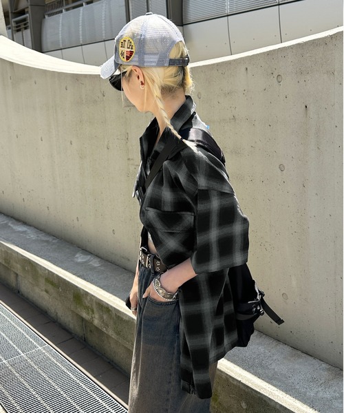 sedacle（セダクル）の「ジップアップオンブレチェックシャツ（シャツ/ブラウス・メンズ・パープル/ブラック/ブルー・MEDIUM/LARGE）」の15枚目の写真