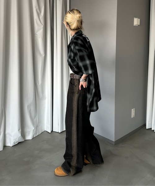 sedacle（セダクル）の「ジップアップオンブレチェックシャツ（シャツ/ブラウス・メンズ・パープル/ブラック/ブルー・MEDIUM/LARGE）」の22枚目の写真