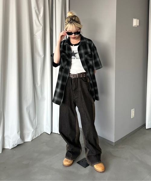 sedacle（セダクル）の「ジップアップオンブレチェックシャツ（シャツ/ブラウス・メンズ・パープル/ブラック/ブルー・MEDIUM/LARGE）」の16枚目の写真