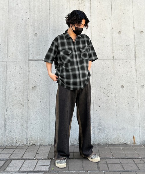 sedacle（セダクル）の「ジップアップオンブレチェックシャツ（シャツ/ブラウス・メンズ・パープル/ブラック/ブルー・MEDIUM/LARGE）」の11枚目の写真