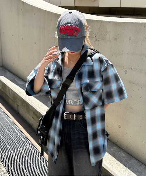 sedacle（セダクル）の「ジップアップオンブレチェックシャツ（シャツ/ブラウス・メンズ・パープル/ブラック/ブルー・MEDIUM/LARGE）」の17枚目の写真