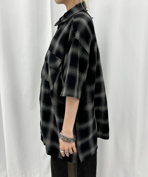 sedacle（セダクル）の「ジップアップオンブレチェックシャツ（シャツ/ブラウス・メンズ・パープル/ブラック/ブルー・MEDIUM/LARGE）」の8枚目の写真