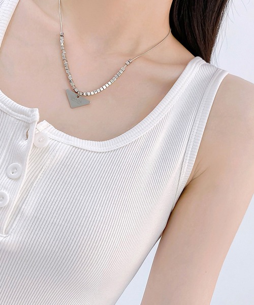 HALEY PESCA（ヘーリーペスカ）の「HALEY PESCA/ボタン付きリブタンクトップ（タンクトップ・レディース・ホワイト/ブラック/ライトグレー/ブラウン/アイボリー/グレー/ライトブラウン/ブルー・SMALL/MEDIUM/LARGE）」の12枚目の写真