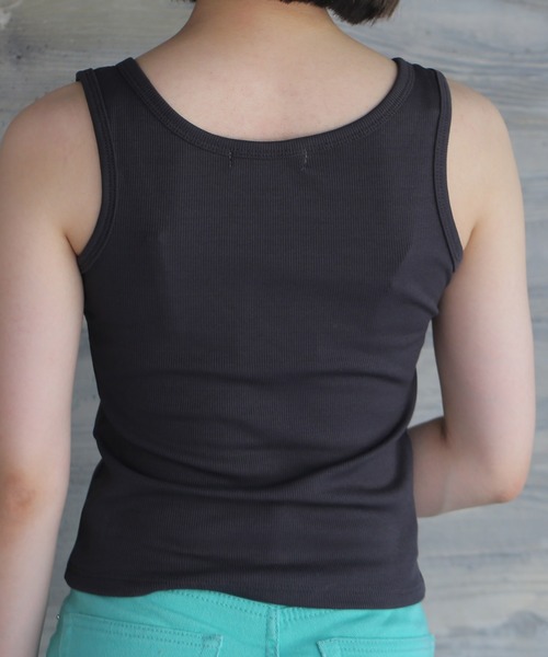 HALEY PESCA（ヘーリーペスカ）の「HALEY PESCA/ボタン付きリブタンクトップ（タンクトップ・レディース・ホワイト/ブラック/ライトグレー/ブラウン/アイボリー/グレー/ライトブラウン/ブルー・SMALL/MEDIUM/LARGE）」の21枚目の写真