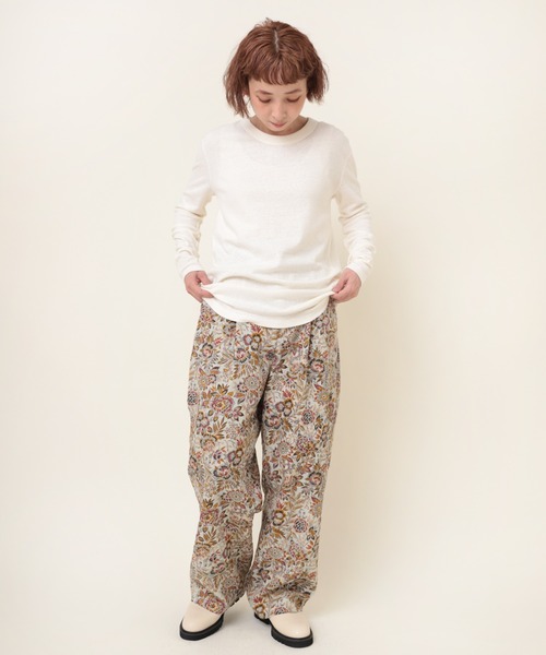 RNA-N（アールエヌエーエヌ）の「M2085 C/HEMPフライスロンT（Tシャツ/カットソー・レディース・グレー/オフホワイト/ブラック・MEDIUM）」の6枚目の写真