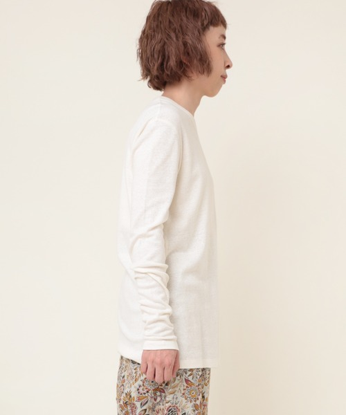 RNA-N（アールエヌエーエヌ）の「M2085 C/HEMPフライスロンT（Tシャツ/カットソー・レディース・グレー/オフホワイト/ブラック・MEDIUM）」の4枚目の写真