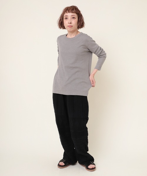 RNA-N（アールエヌエーエヌ）の「M2085 C/HEMPフライスロンT（Tシャツ/カットソー・レディース・グレー/オフホワイト/ブラック・MEDIUM）」の14枚目の写真