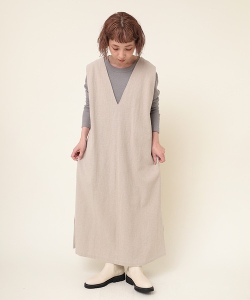 RNA-N（アールエヌエーエヌ）の「M2085 C/HEMPフライスロンT（Tシャツ/カットソー・レディース・グレー/オフホワイト/ブラック・MEDIUM）」の17枚目の写真