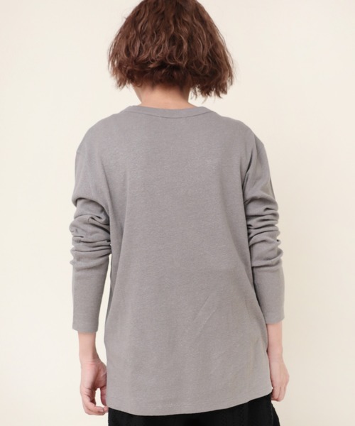 RNA-N（アールエヌエーエヌ）の「M2085 C/HEMPフライスロンT（Tシャツ/カットソー・レディース・グレー/オフホワイト/ブラック・MEDIUM）」の12枚目の写真