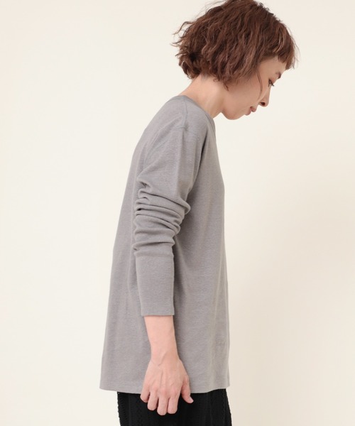 RNA-N（アールエヌエーエヌ）の「M2085 C/HEMPフライスロンT（Tシャツ/カットソー・レディース・グレー/オフホワイト/ブラック・MEDIUM）」の11枚目の写真