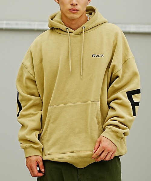 RVCA(ルーカ)の「RVCA/ルーカ プルオーバーパーカー バックプリント ルーズシルエット BD042-158(パーカー・メンズ・ベージュ/ブルー/ブラック×ブラック/ホワイト×ブラック・L/XL/M/S)」の19枚目の写真