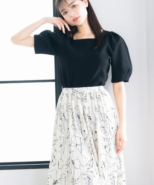 MISCH MASCH(ミッシュマッシュ)の「■2023春夏新作■タック袖2WAYニット/MM328312(ニット/セーター・レディース・ブラック/ブルー/ホワイト/モカ・M)」の6枚目の写真