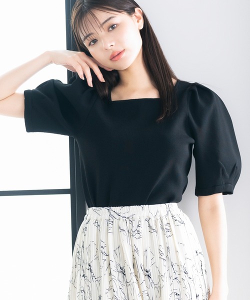 MISCH MASCH(ミッシュマッシュ)の「■2023春夏新作■タック袖2WAYニット/MM328312(ニット/セーター・レディース・ブラック/ブルー/ホワイト/モカ・M)」の7枚目の写真