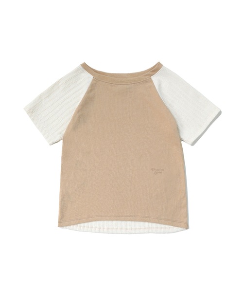 DISCHORDSOUND（ディスコードサウンド）の「【DISCHORDSOUND 】ニット コンビ クロップ Tシャツ / KNIT COMBI CROP TEE（Tシャツ/カットソー・レディース・ホワイト/ブラック/グレー/モカ・FREE）」の4枚目の写真