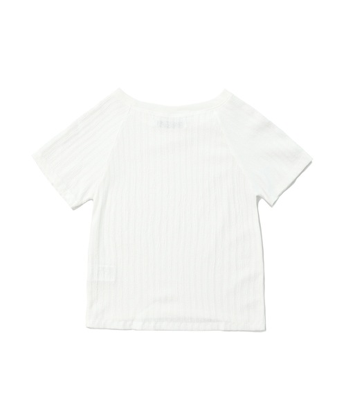 DISCHORDSOUND（ディスコードサウンド）の「【DISCHORDSOUND 】ニット コンビ クロップ Tシャツ / KNIT COMBI CROP TEE（Tシャツ/カットソー・レディース・ホワイト/ブラック/グレー/モカ・FREE）」の5枚目の写真