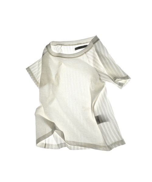 DISCHORDSOUND（ディスコードサウンド）の「【DISCHORDSOUND 】ニット コンビ クロップ Tシャツ / KNIT COMBI CROP TEE（Tシャツ/カットソー・レディース・ホワイト/ブラック/グレー/モカ・FREE）」の6枚目の写真
