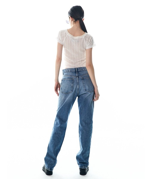 DISCHORDSOUND（ディスコードサウンド）の「【DISCHORDSOUND 】ニット コンビ クロップ Tシャツ / KNIT COMBI CROP TEE（Tシャツ/カットソー・レディース・ホワイト/ブラック/グレー/モカ・FREE）」の9枚目の写真