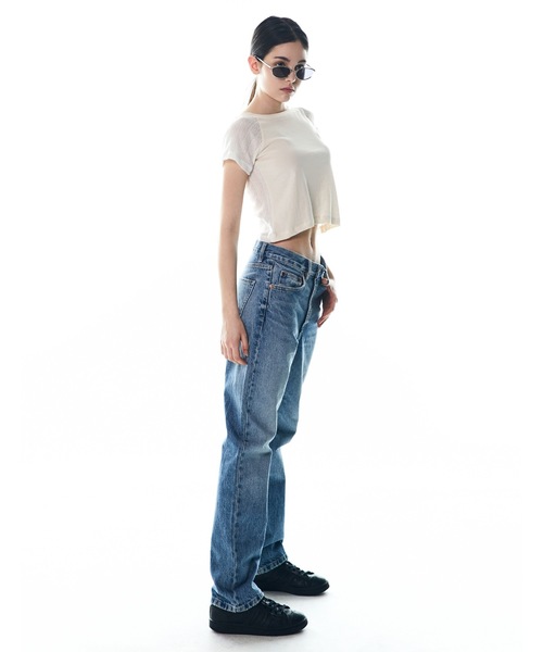 DISCHORDSOUND（ディスコードサウンド）の「【DISCHORDSOUND 】ニット コンビ クロップ Tシャツ / KNIT COMBI CROP TEE（Tシャツ/カットソー・レディース・ホワイト/ブラック/グレー/モカ・FREE）」の11枚目の写真