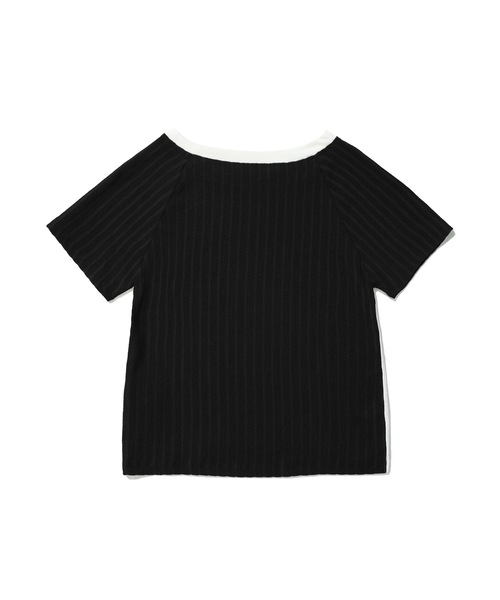 DISCHORDSOUND（ディスコードサウンド）の「【DISCHORDSOUND 】ニット コンビ クロップ Tシャツ / KNIT COMBI CROP TEE（Tシャツ/カットソー・レディース・ホワイト/ブラック/グレー/モカ・FREE）」の16枚目の写真