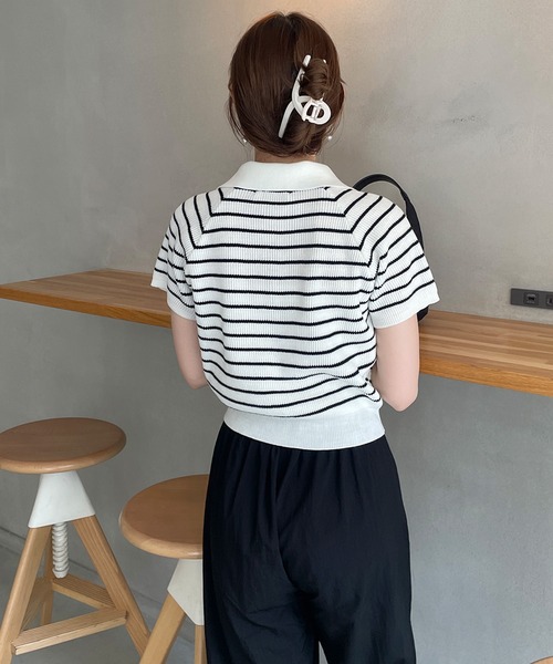 【新品】Supreme STONE  ハーフジップ マリンボーダーT 新品】Supreme STONE ISLAND ハーフジップ マリンボーダーT