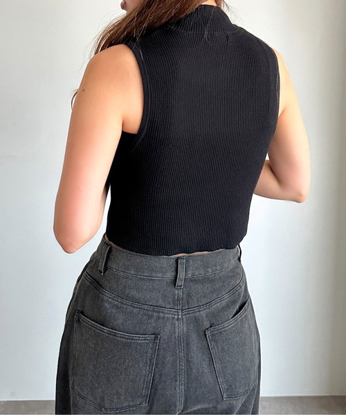 apres jour mignon(アプレジュールミニョン)の「クロップドハイネックトップス【ZOZOTOWN限定アイテム】(ニット/セーター・レディース・パープル/ブラック/オフホワイト・X-LARGE/フリー)」の21枚目の写真
