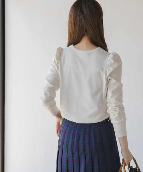 URBAN RESEARCH Sonny Label（アーバンリサーチサニーレーベル）の「コンパクトパフスリーブプルオーバー（Tシャツ/カットソー・レディース・ベージュ系その他/ブラック/オフホワイト・FREE）」の8枚目の写真