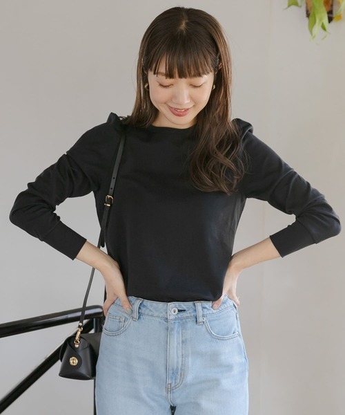 URBAN RESEARCH Sonny Label（アーバンリサーチサニーレーベル）の「コンパクトパフスリーブプルオーバー（Tシャツ/カットソー・レディース・ベージュ系その他/ブラック/オフホワイト・FREE）」の20枚目の写真