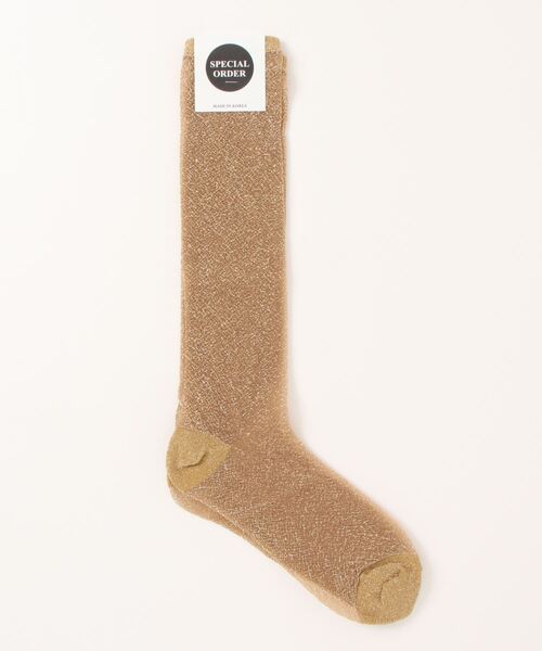 emesuelee（エメスーリー）の「カラーラメハイソックス（ソックス/靴下・レディース・ブルー/ブラック/ホワイト/ゴールド/グリーン/ピンク/グレー/ライトブルー/ライトグリーン・フリー）」の9枚目の写真