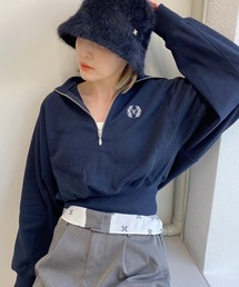 ハーフジップワンポイント刺繍スウェット【ZOZO限定商品】