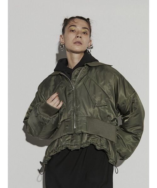 UN3D.　アンスリード シアーライダースジャケットカーキ　美品即購入可 UN3D. アンスリード シアーライダースジャケットカーキ 美品即