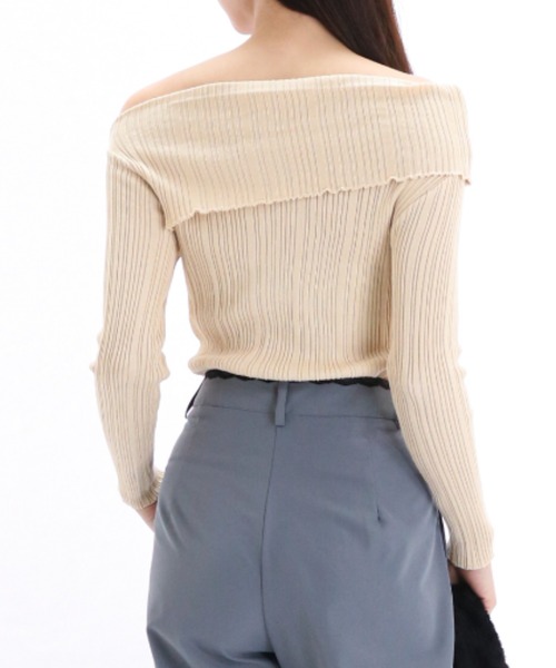 gossip！ロサンゼルス（ゴシップロサンゼルス）の「オフショル スムースカットソー（Tシャツ/カットソー・レディース・オフホワイト/ブラック/ホワイト/パープル・FREE）」の18枚目の写真