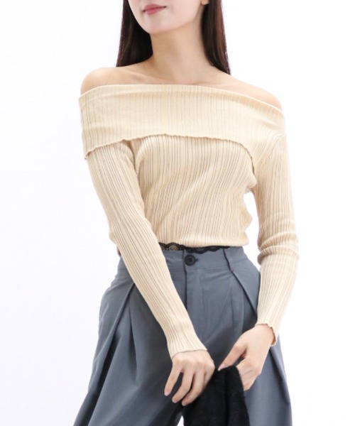 gossip！ロサンゼルス（ゴシップロサンゼルス）の「オフショル スムースカットソー（Tシャツ/カットソー・レディース・オフホワイト/ブラック/ホワイト/パープル・FREE）」の22枚目の写真