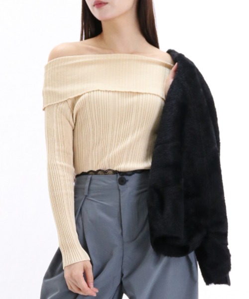 gossip！ロサンゼルス（ゴシップロサンゼルス）の「オフショル スムースカットソー（Tシャツ/カットソー・レディース・オフホワイト/ブラック/ホワイト/パープル・FREE）」の20枚目の写真