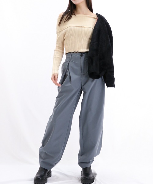 gossip！ロサンゼルス（ゴシップロサンゼルス）の「オフショル スムースカットソー（Tシャツ/カットソー・レディース・オフホワイト/ブラック/ホワイト/パープル・FREE）」の19枚目の写真