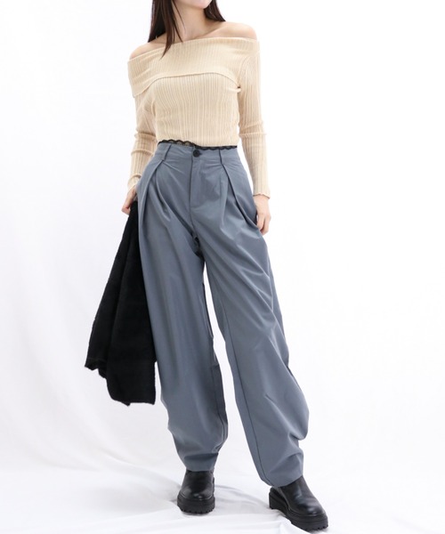 gossip！ロサンゼルス（ゴシップロサンゼルス）の「オフショル スムースカットソー（Tシャツ/カットソー・レディース・オフホワイト/ブラック/ホワイト/パープル・FREE）」の21枚目の写真