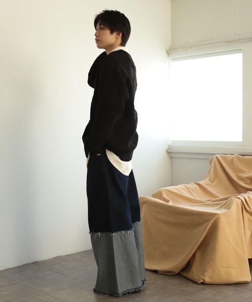 SENSE OF PLACE by URBAN RESEARCH（センスオブプレイスバイアーバンリサーチ）の「モールダイヤガラVネックカーディガン（カーディガン/ボレロ・メンズ・アイボリー/ブラック/ブラウン・LARGE/MEDIUM）」の19枚目の写真