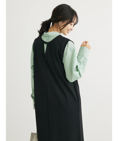 Green　Parks（グリーンパークス）の「2way　洗えて着回せるジャンスカ（ワンピース・レディース・ブラック/キャメル/ライトベージュ・FREE）」の10枚目の写真