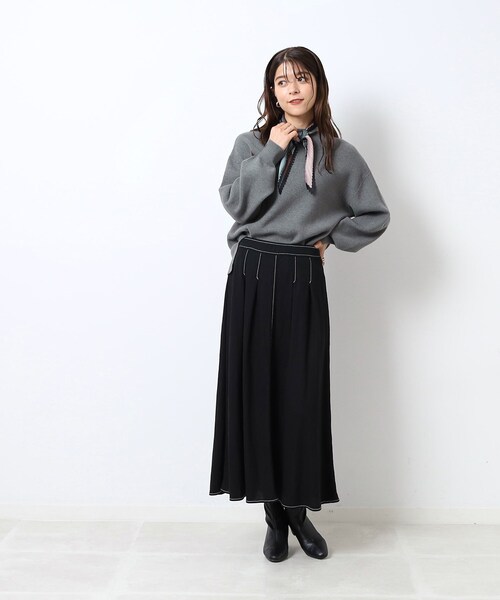 DRESKIP（ドレスキップ）の「◆【洗える/無地/ボーダー】レディな美シルエット 大人のこなれニット（ニット/セーター・レディース・ホワイト系5/ベージュ/グレー/ブラック/ピンク系/ライトブルー・04/02/03）」の19枚目の写真