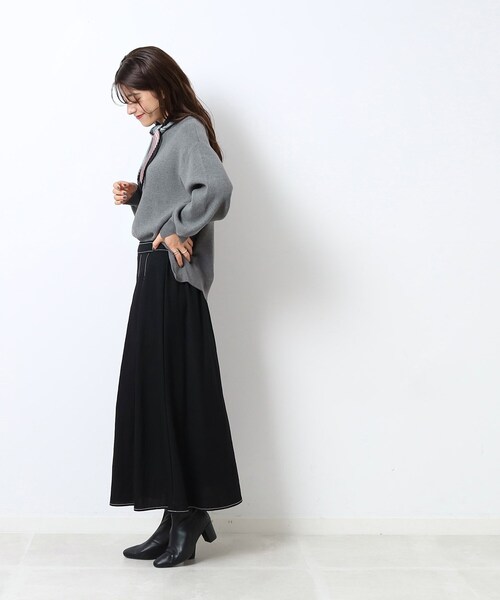 DRESKIP（ドレスキップ）の「◆【洗える/無地/ボーダー】レディな美シルエット 大人のこなれニット（ニット/セーター・レディース・ホワイト系5/ベージュ/グレー/ブラック/ピンク系/ライトブルー・04/02/03）」の20枚目の写真