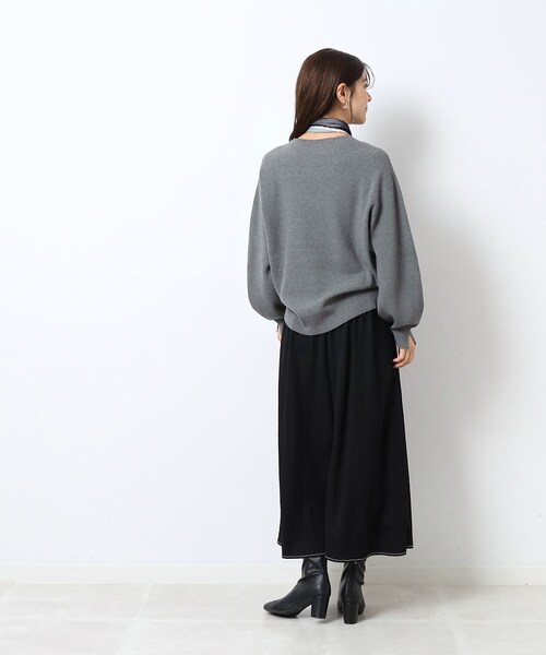 DRESKIP（ドレスキップ）の「◆【洗える/無地/ボーダー】レディな美シルエット 大人のこなれニット（ニット/セーター・レディース・ホワイト系5/ベージュ/グレー/ブラック/ピンク系/ライトブルー・04/02/03）」の21枚目の写真