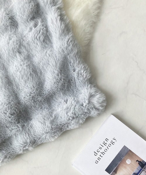 AS KNOW AS plus（アズノゥアズプラス）の「ふわぽこブランケット【ZOZOTOWN限定アイテム】（ブランケット・レディース・アイボリー/ブルー/ピンク/グレー/グレー系/アイボリー系/ベージュ系/ピンク系/グレー系1/ベージュ系1・FREE）」の4枚目の写真