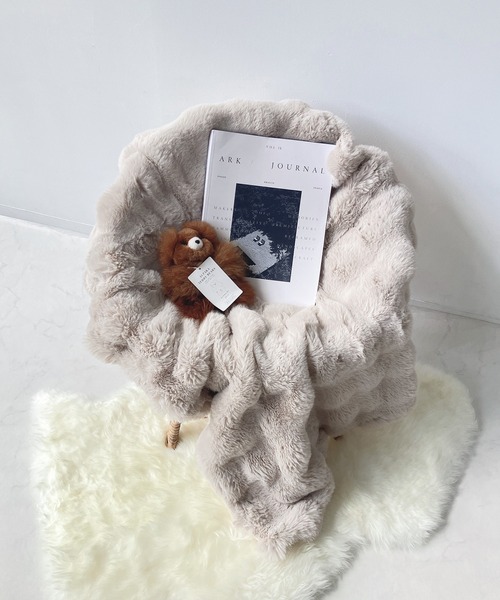 AS KNOW AS plus（アズノゥアズプラス）の「ふわぽこブランケット【ZOZOTOWN限定アイテム】（ブランケット・レディース・アイボリー/ブルー/ピンク/グレー/グレー系/アイボリー系/ベージュ系/ピンク系/グレー系1/ベージュ系1・FREE）」の6枚目の写真