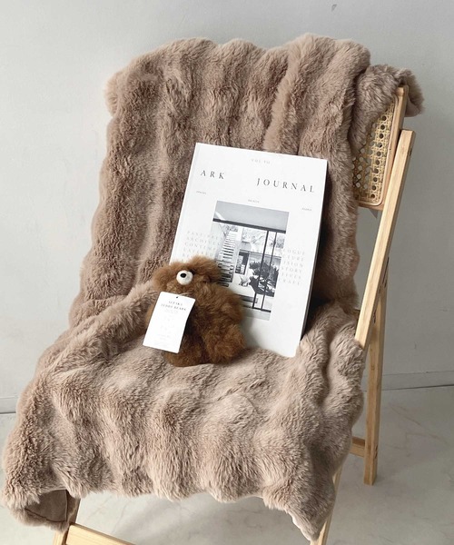 AS KNOW AS plus（アズノゥアズプラス）の「ふわぽこブランケット【ZOZOTOWN限定アイテム】（ブランケット・レディース・アイボリー/ブルー/ピンク/グレー/グレー系/アイボリー系/ベージュ系/ピンク系/グレー系1/ベージュ系1・FREE）」の7枚目の写真