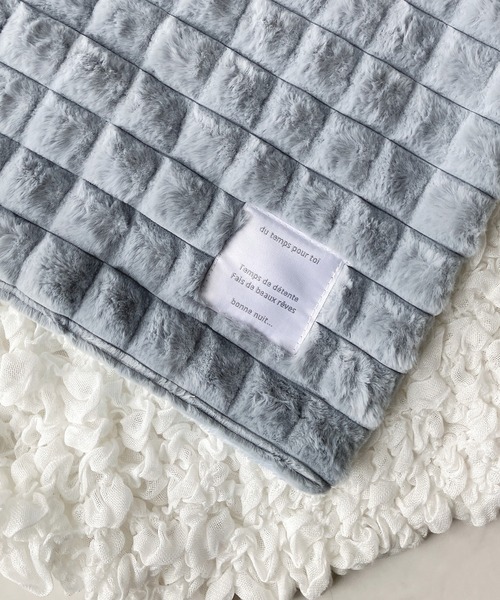 AS KNOW AS plus（アズノゥアズプラス）の「ふわぽこブランケット【ZOZOTOWN限定アイテム】（ブランケット・レディース・アイボリー/ブルー/ピンク/グレー/グレー系/アイボリー系/ベージュ系/ピンク系/グレー系1/ベージュ系1・FREE）」の8枚目の写真