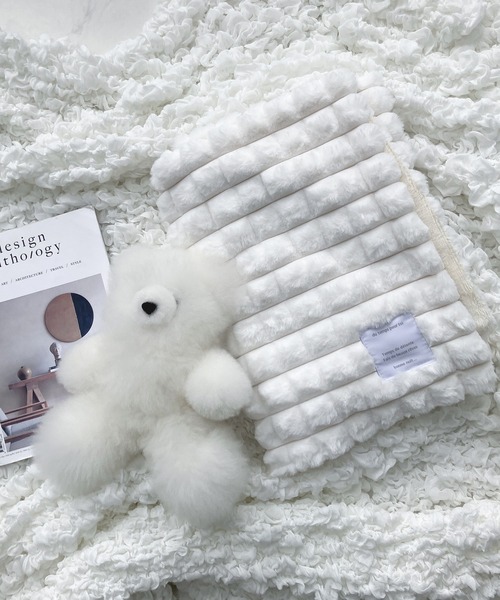 AS KNOW AS plus（アズノゥアズプラス）の「ふわぽこブランケット【ZOZOTOWN限定アイテム】（ブランケット・レディース・アイボリー/ブルー/ピンク/グレー/グレー系/アイボリー系/ベージュ系/ピンク系/グレー系1/ベージュ系1・FREE）」の2枚目の写真