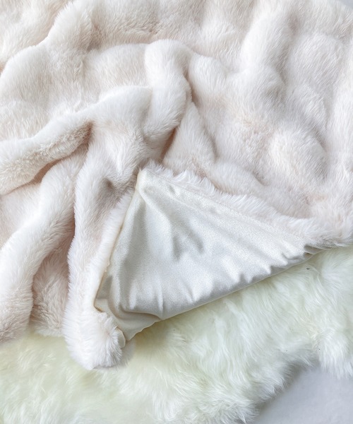 AS KNOW AS plus（アズノゥアズプラス）の「ふわぽこブランケット【ZOZOTOWN限定アイテム】（ブランケット・レディース・アイボリー/ブルー/ピンク/グレー/グレー系/アイボリー系/ベージュ系/ピンク系/グレー系1/ベージュ系1・FREE）」の13枚目の写真