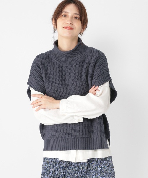 studio CLIP（スタディオクリップ）の「7ゲージロールネックベスト（ベスト・レディース・ブラック/その他7/ライトグレー/アイボリー/その他8/ブラウン・FREE）」の6枚目の写真