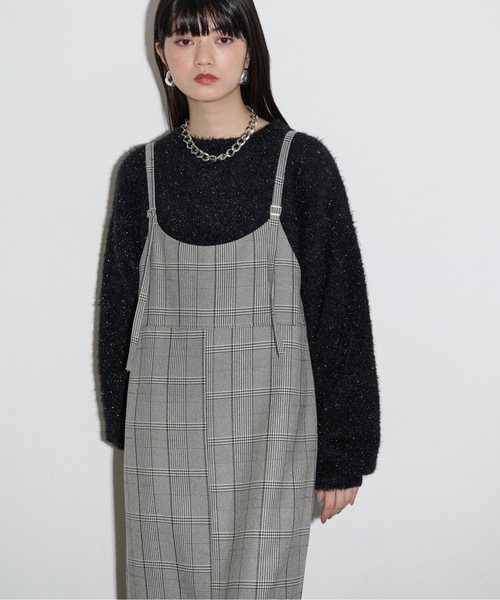 THE YOn(ザヨン)の「フロントジップチェックキャミワンピース(ワンピース・レディース・チェック/グレー/ブラック・FREE)」の15枚目の写真