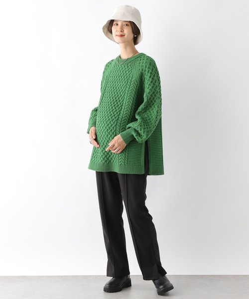 LEPSIM（レプシィム）の「【産前・産後対応】マタニティ／裏起毛スリットパンツ　983927（マタニティウェア/グッズ・レディース・アイボリー/ブラウン/ブラック・FREE）」の8枚目の写真