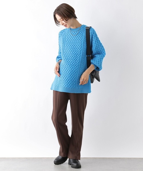LEPSIM（レプシィム）の「【産前・産後対応】マタニティ／裏起毛スリットパンツ　983927（マタニティウェア/グッズ・レディース・アイボリー/ブラウン/ブラック・FREE）」の10枚目の写真